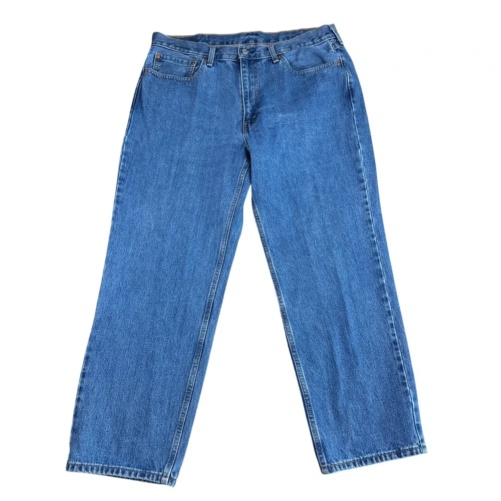 Levis 550 Relaxed Fit Medium Wash Blue Denim Mens Jeans 38x30 Classic Baggy